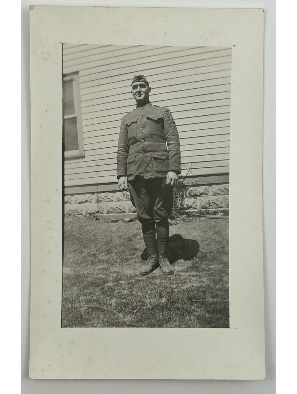 WWI US Army Doughboy Soldier Photo Uniform Snapshot Antique Militaria      E-12